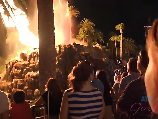 Watching his hairy girlfriend Violet Monroe pee and take a bath