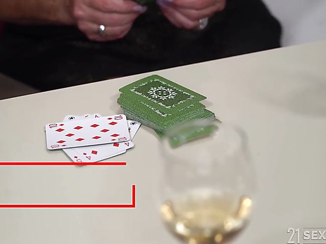 Granny and boy play cards and fuck featuring Malya