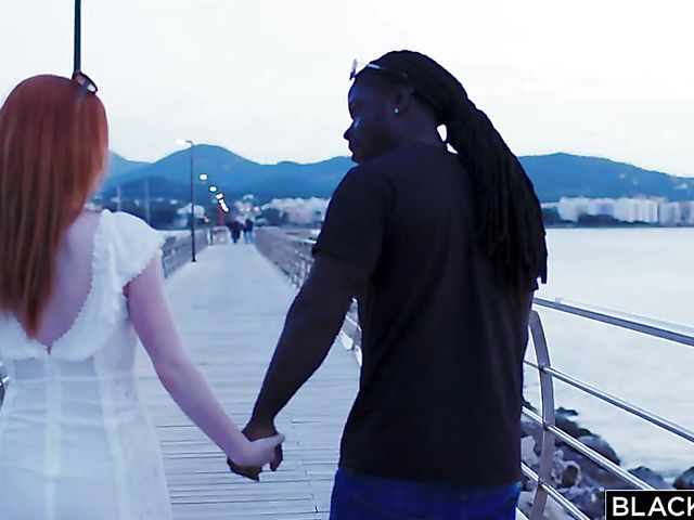 Ella Hughes & Freddy Gong - BBC redhead slut gets some outdoors 