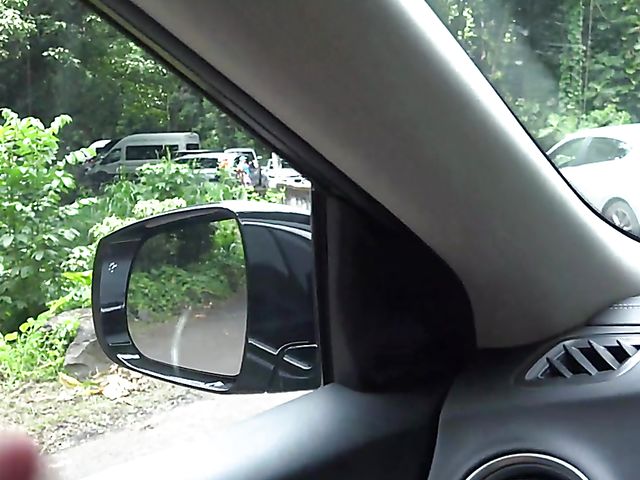 Teen car fingering and flashing in nature with cute GF Melody Marks