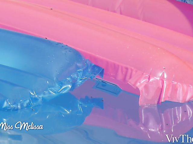 Miss Melissa and Blue Angel lesbian close up pussy licking in the hot tub