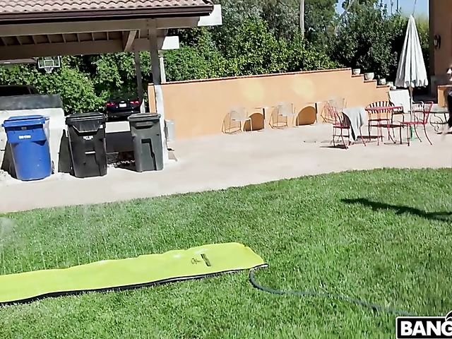 Petite BBC fan Kate Bloom fucks that monster indoors and outside