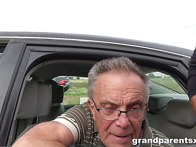 Pervy old men pick up girls for public car blowjobs and fuck by the road for money
