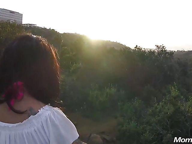 MILF public tits flashing and fucking with breasty Amber