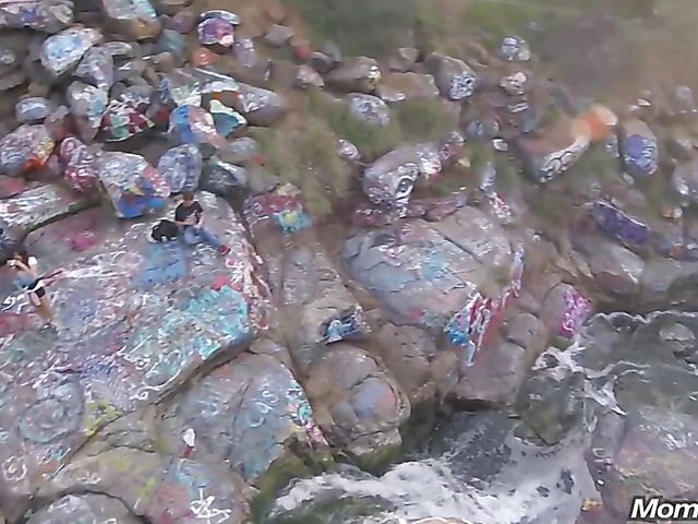 MILF public tits flashing and fucking with breasty Amber