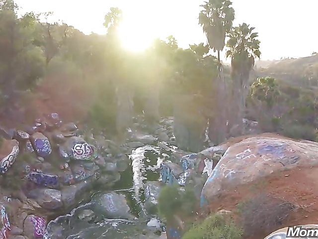 MILF public tits flashing and fucking with breasty Amber