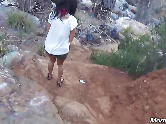 MILF public tits flashing and fucking with breasty Amber