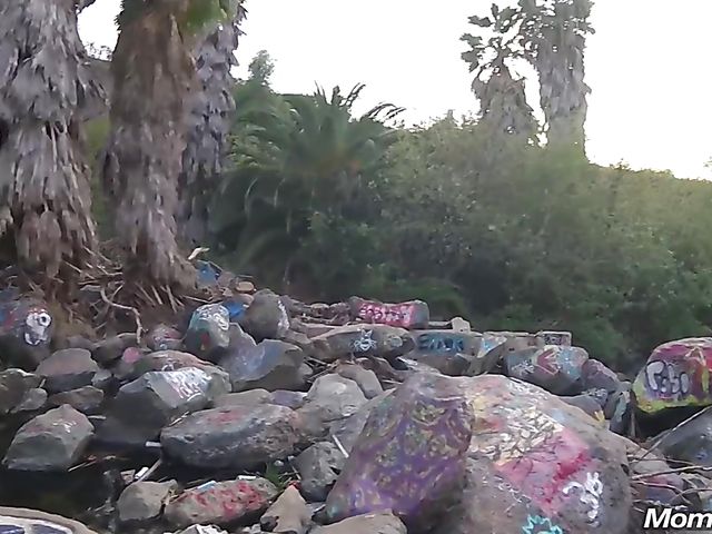 MILF public tits flashing and fucking with breasty Amber