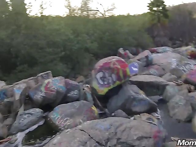 MILF public tits flashing and fucking with breasty Amber