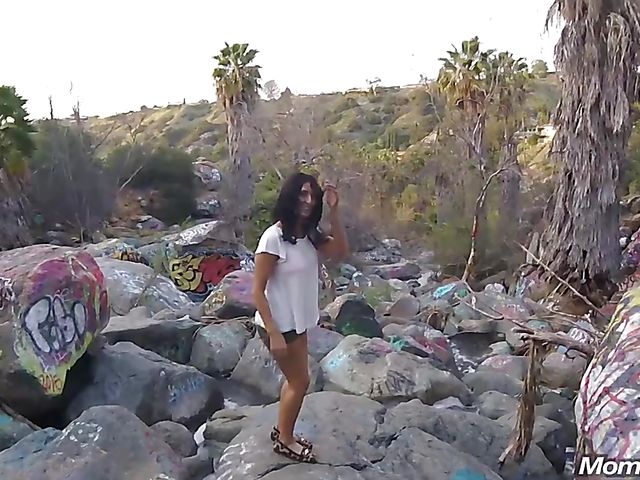 MILF public tits flashing and fucking with breasty Amber