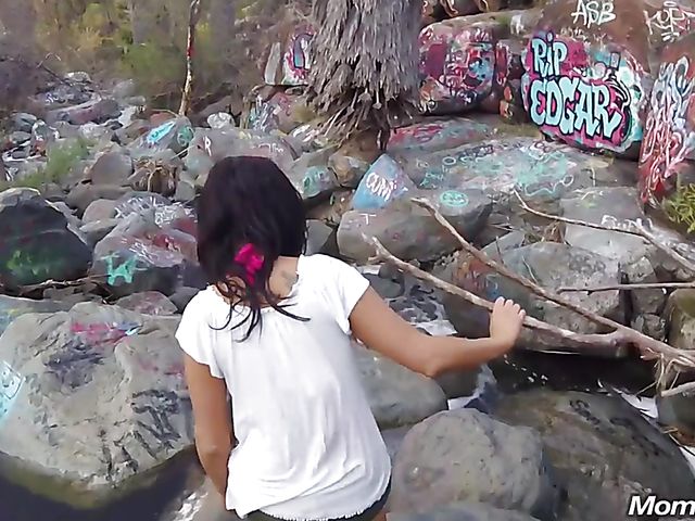 MILF public tits flashing and fucking with breasty Amber