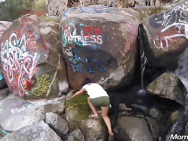 MILF public tits flashing and fucking with breasty Amber