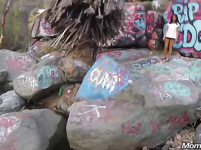 MILF public tits flashing and fucking with breasty Amber