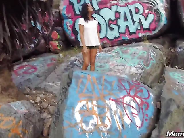 MILF public tits flashing and fucking with breasty Amber