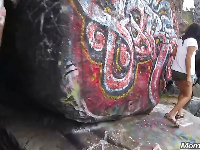 MILF public tits flashing and fucking with breasty Amber