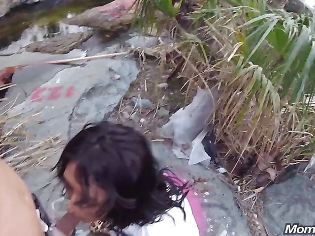 MILF public tits flashing and fucking with breasty Amber