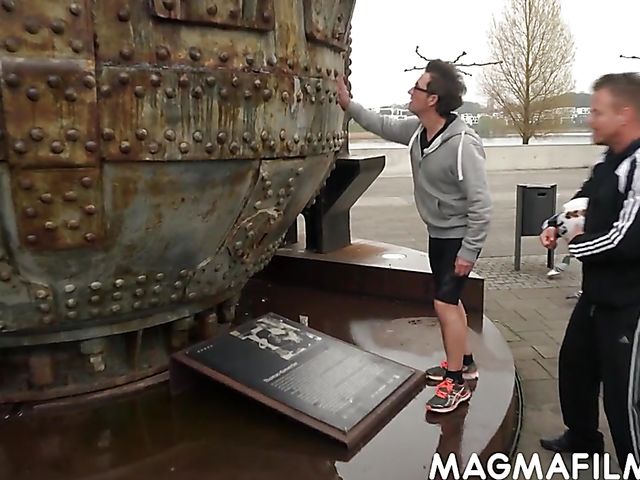 Vaginal german DP with picked up blonde Claudia Swea