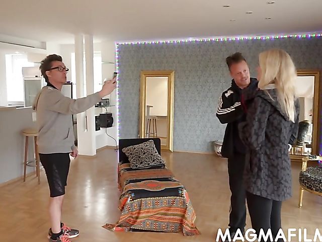 Vaginal german DP with picked up blonde Claudia Swea