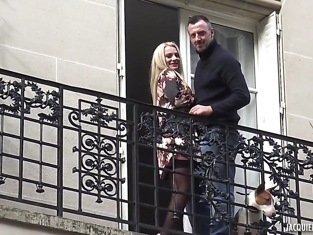 Blonde stockings babe Elisabeth gets plowed in Paris