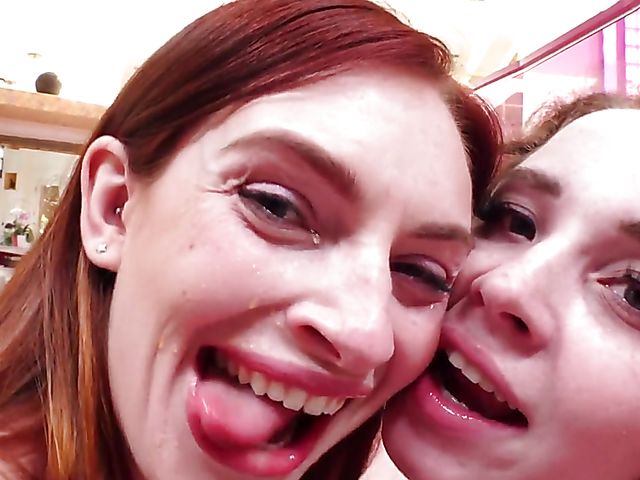 2 on 1 sloppy deepthroat with Maya Kendrick and Anna Blaze