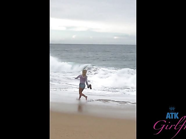 Nudist beach posing and sex by the ocean with Kenzie Reeves