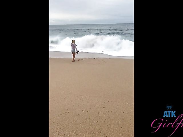 Nudist beach posing and sex by the ocean with Kenzie Reeves