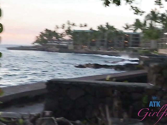 Nudist beach posing and sex by the ocean with Kenzie Reeves