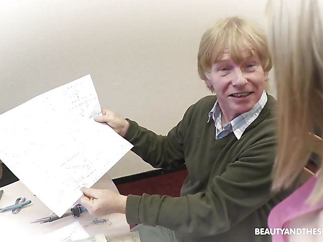 Azure Angel - Beauty and the senior banging by the fire