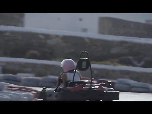 Nancy A and Melody Petite play with lesbian toys on Mykonos