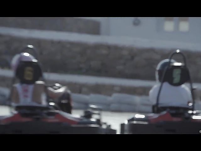 Nancy A and Melody Petite play with lesbian toys on Mykonos