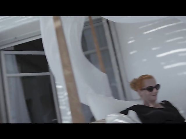 Nancy A and Melody Petite play with lesbian toys on Mykonos