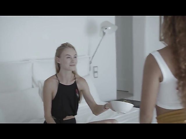 Nancy A and Melody Petite play with lesbian toys on Mykonos