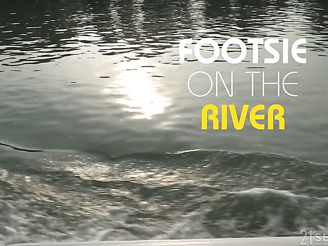 Feet licking and passionate fucking on the boat with bikini babe Tina Kay