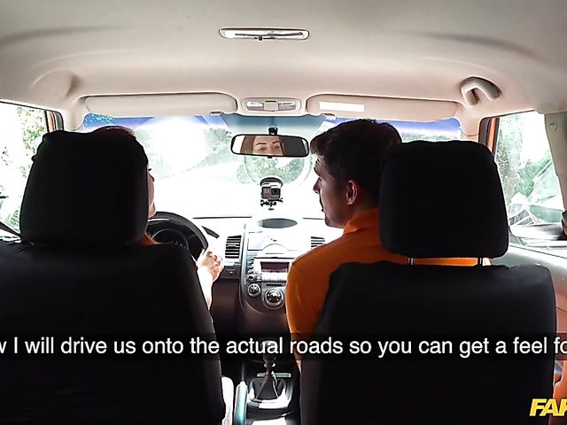 Car head and fuck with cute redhead Charlie Red