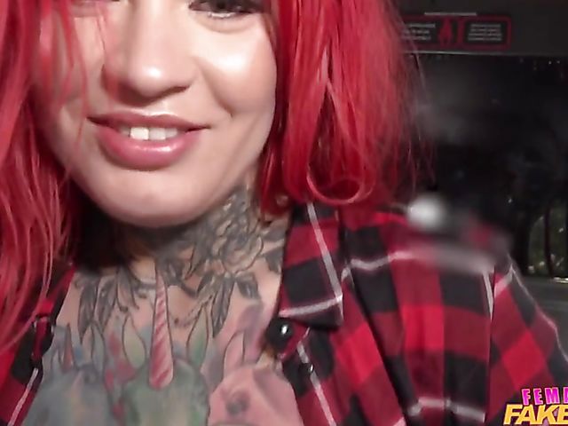 Red hair female taxi driver with huge juggs Sabien DeMonia gets what she wants
