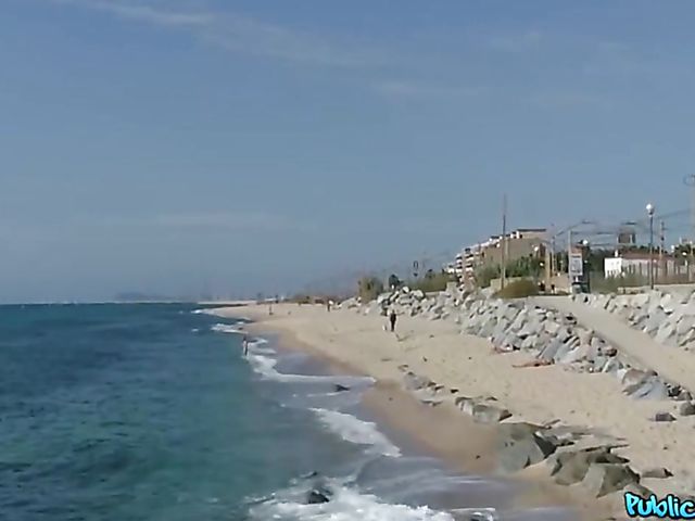 Pickup fuck and public fucking on the beach with blonde bikini girl Liz Rainbow