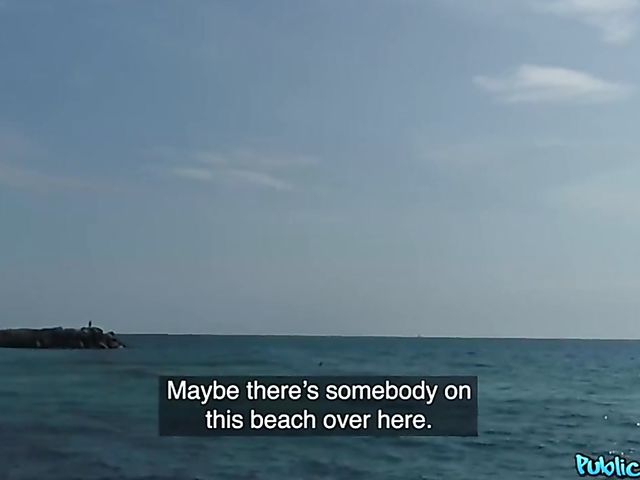 Pickup fuck and public fucking on the beach with blonde bikini girl Liz Rainbow