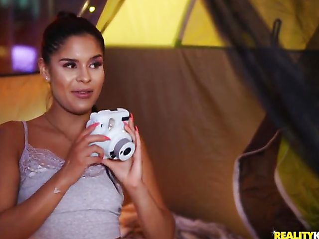 Katya Rodriguez and Kiara Cole camping lesbian date at home 