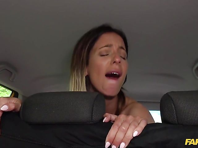 Emily Bright and Kathy Anderson lesbian car fun with a strapless dildo for driving  license