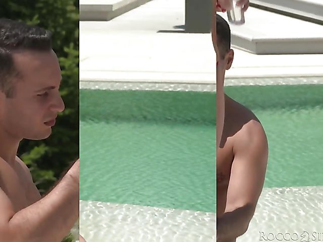 Anal threesome FFM at the poolside with hot euro girls Renata Fox and Marica Chanel