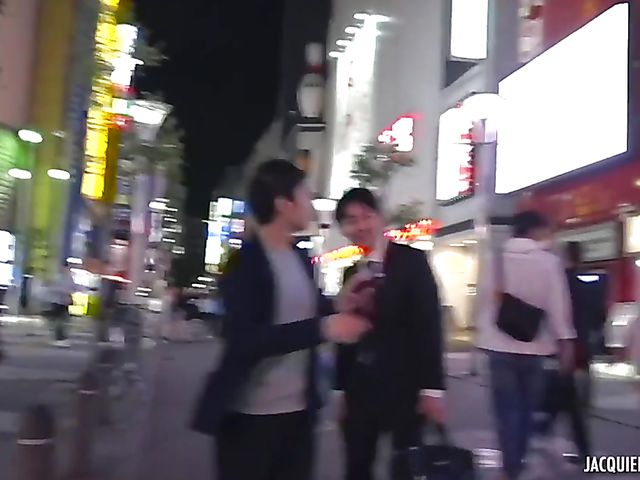 21-year-old Japanese slut from Tokyo Aiko takes french and asian cocks in a threesome