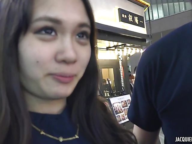 21-year-old Japanese slut from Tokyo Aiko takes french and asian cocks in a threesome