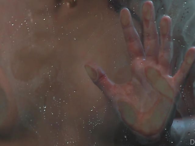 Interracial shower fuck with Haley Reed after underwater blowjob in the pool