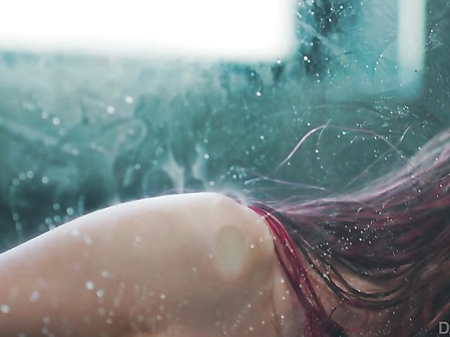 Interracial shower fuck with Haley Reed after underwater blowjob in the pool