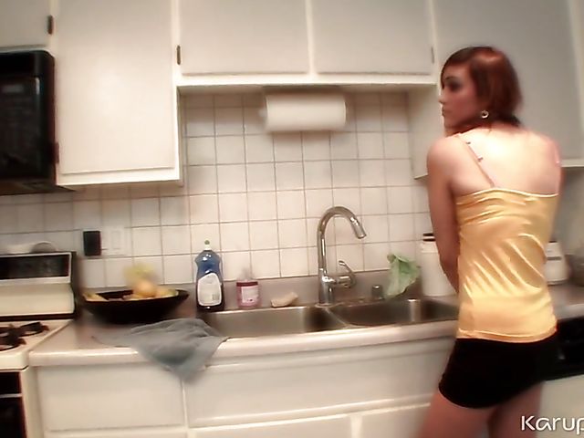 Kitchen lesbian fun with teen Melanie Jane and milf Francesca Le