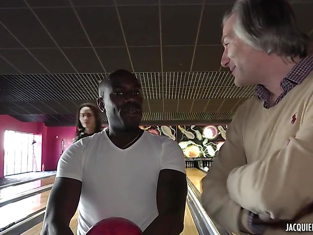 Public toilet sex with two French sluts Gwen and Lisa getting assfucked by a black guy