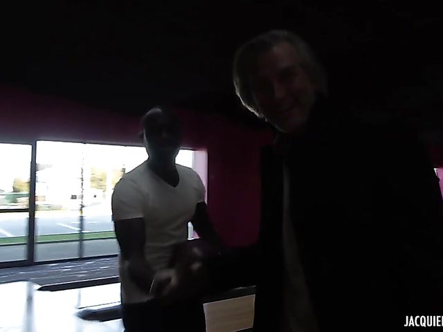 Public toilet sex with two French sluts Gwen and Lisa getting assfucked by a black guy