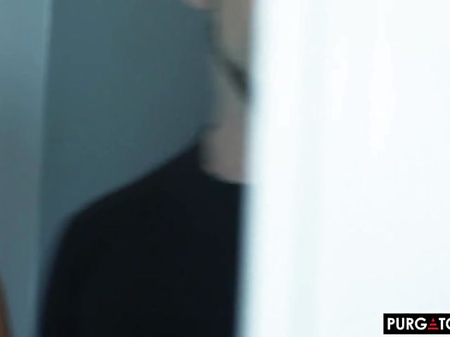 Passionate sex against the window with blonde Misha Mynx