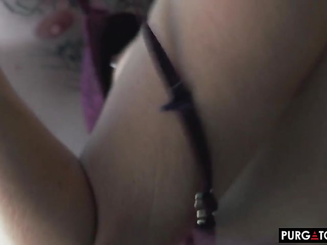 Passionate sex against the window with blonde Misha Mynx