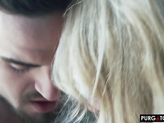 Passionate sex against the window with blonde Misha Mynx